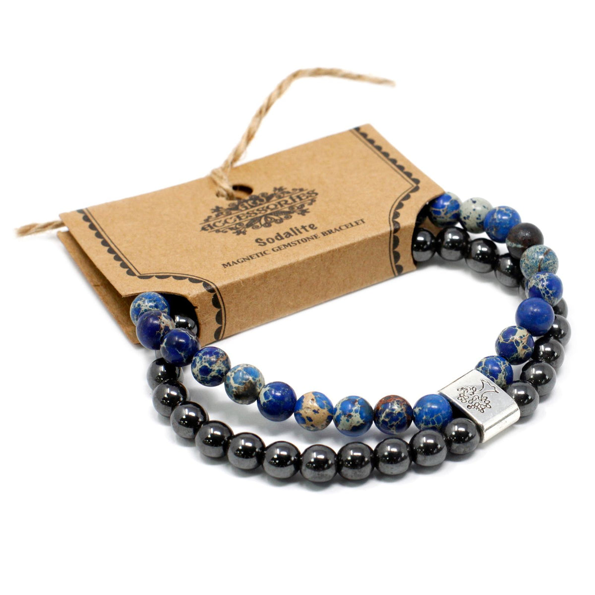 Pulsera de sodalita con cuentas magnéticas