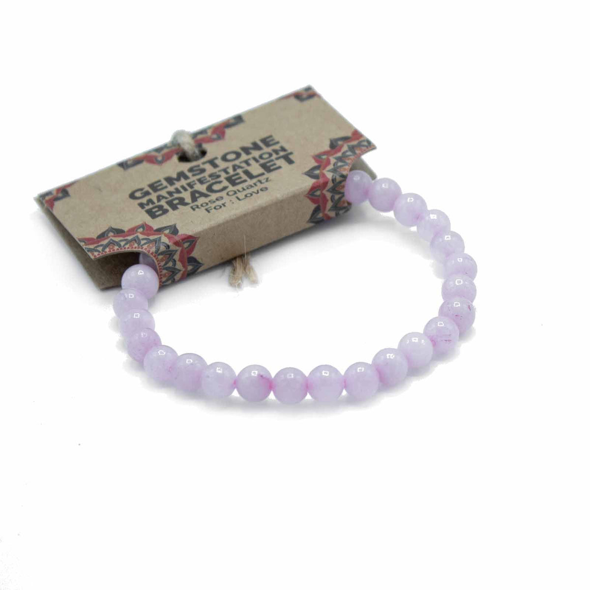 Pulsera de intención de cuarzo rosa · Amor