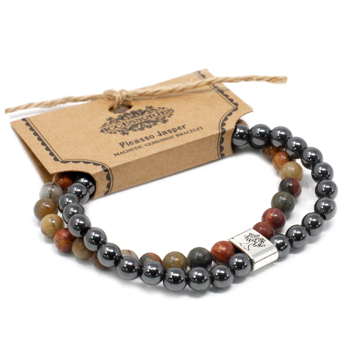 Pulsera de jaspe picasso con cuentas magnéticas