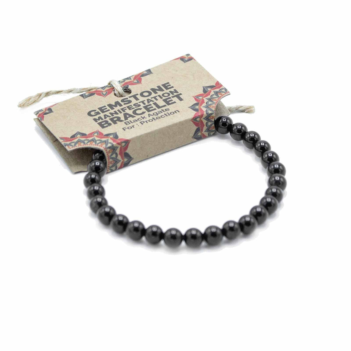 Pulsera de intención de ágata negra · Protección