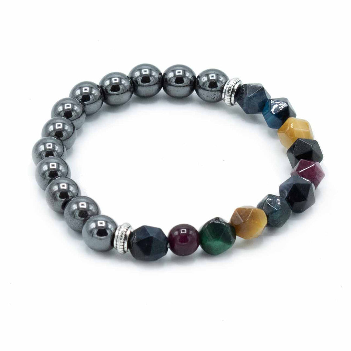 Pulsera arcoíris de piedras talladas