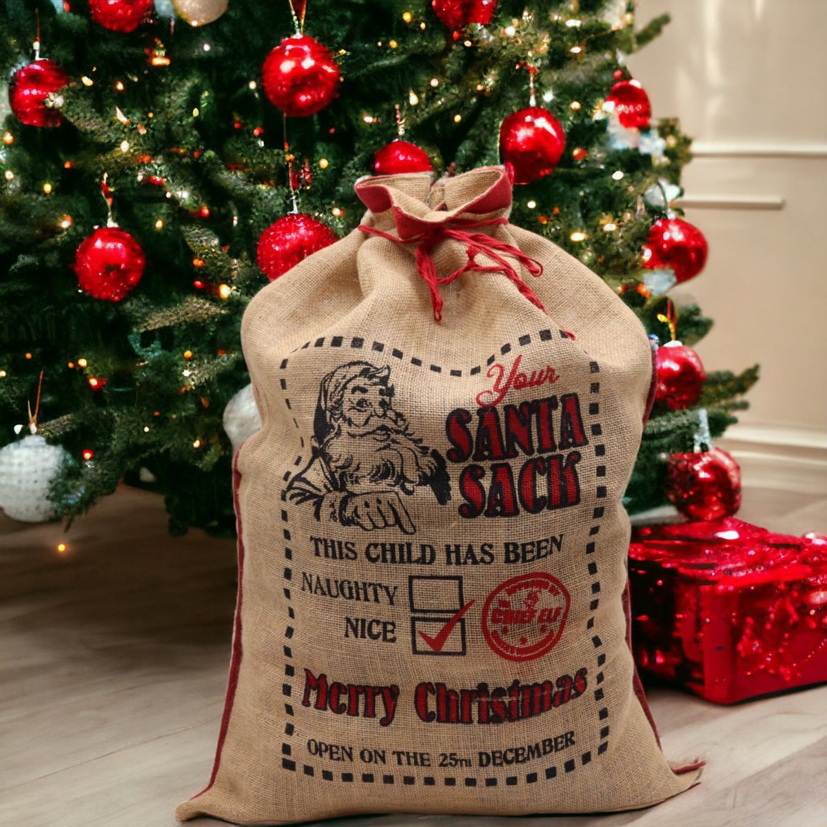 Saco de yute de Papá Noel · Niño bueno