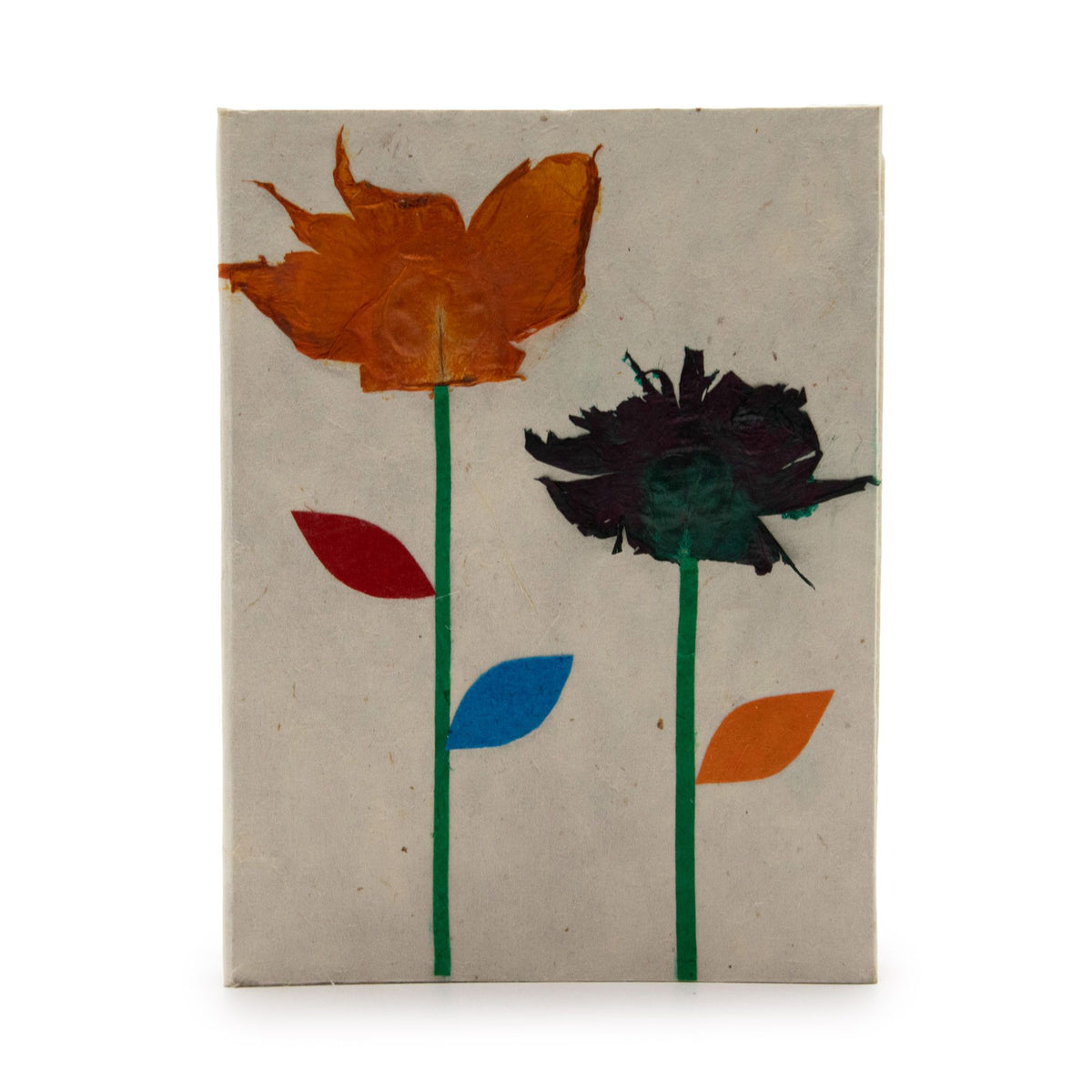 Cuaderno de papel lokta · Flores del Himalaya · 15 × 12 cm