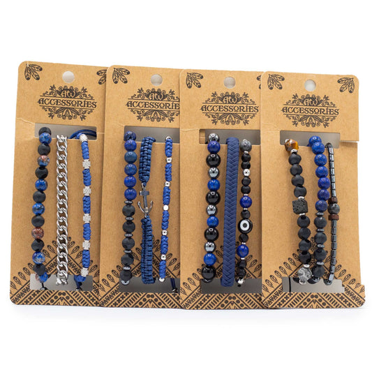 Set de pulseras para hombre · Azules