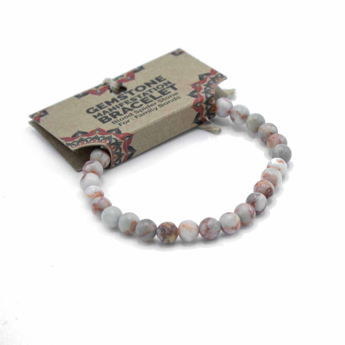 Pulsera de intención de piedra araña de sangre · Lazos familiares