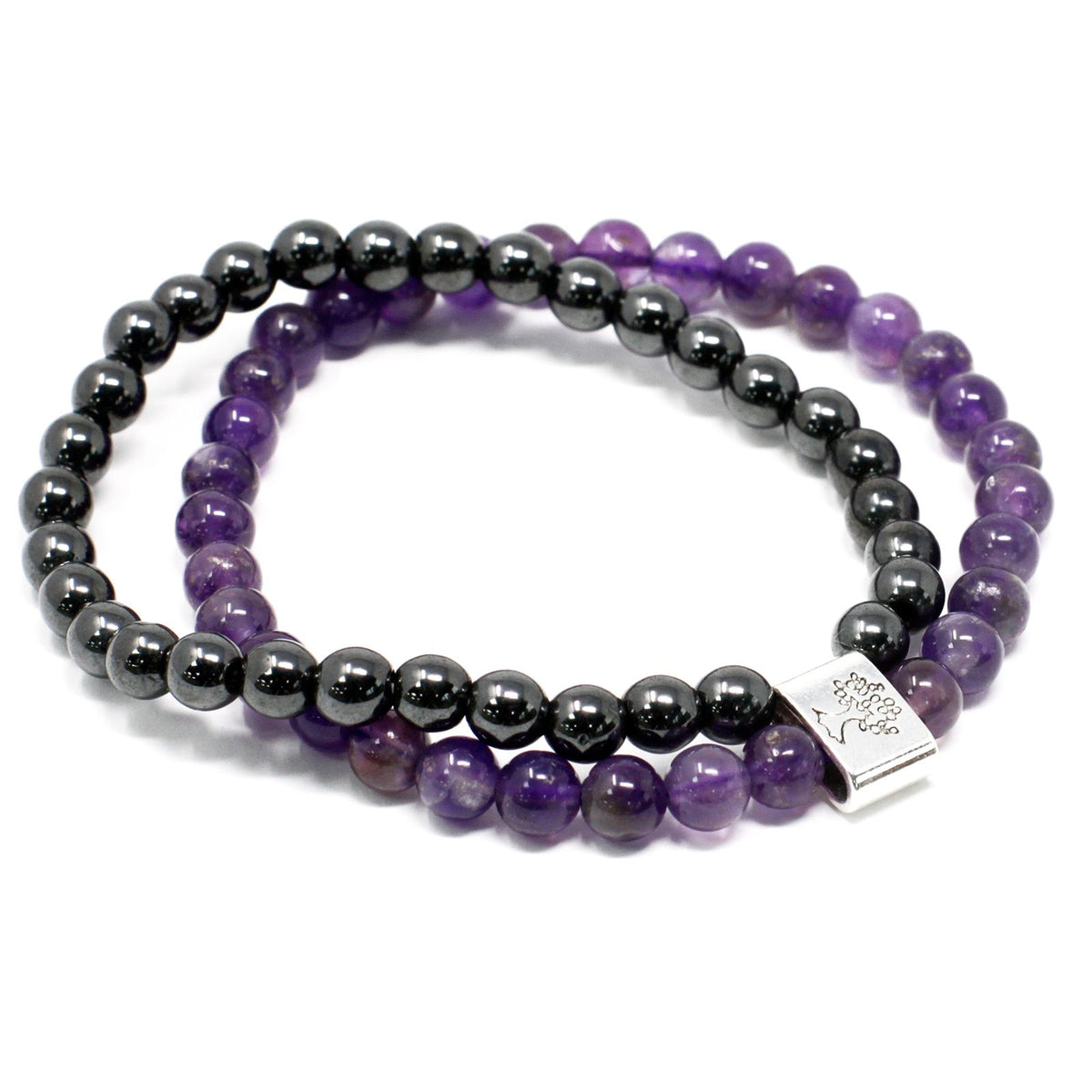 Pulsera de amatista con cuentas magnéticas