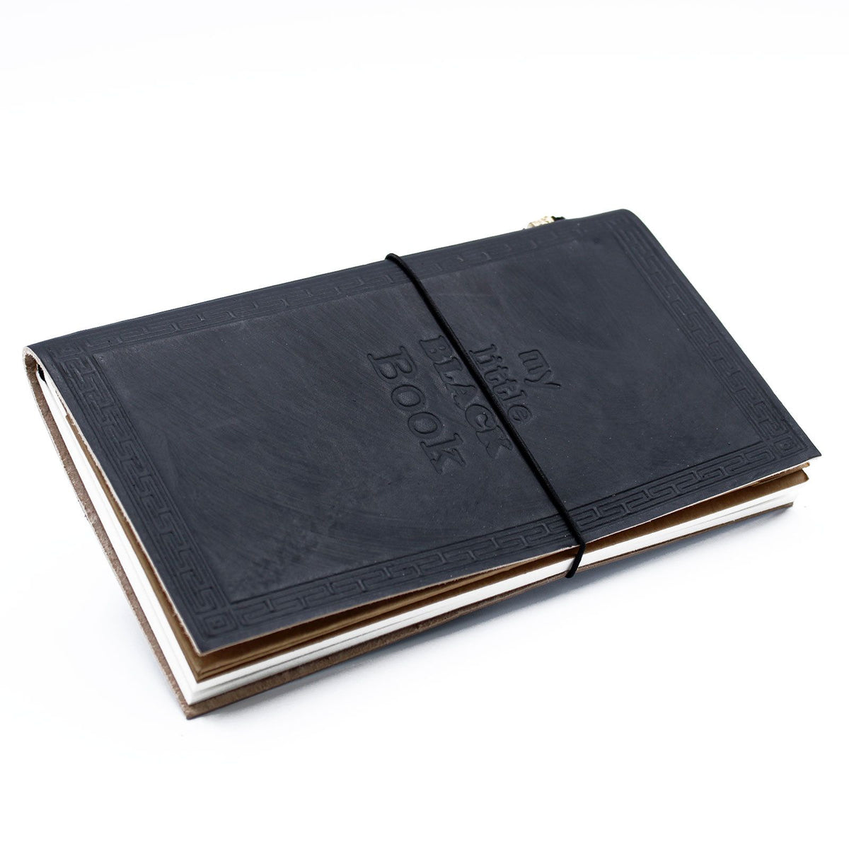 Diario de cuero hecho a mano · My Little Black Book · Negro
