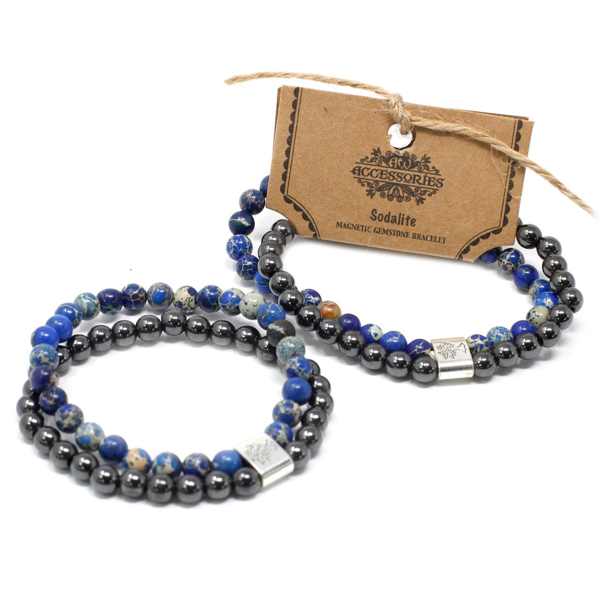 Pulsera de sodalita con cuentas magnéticas
