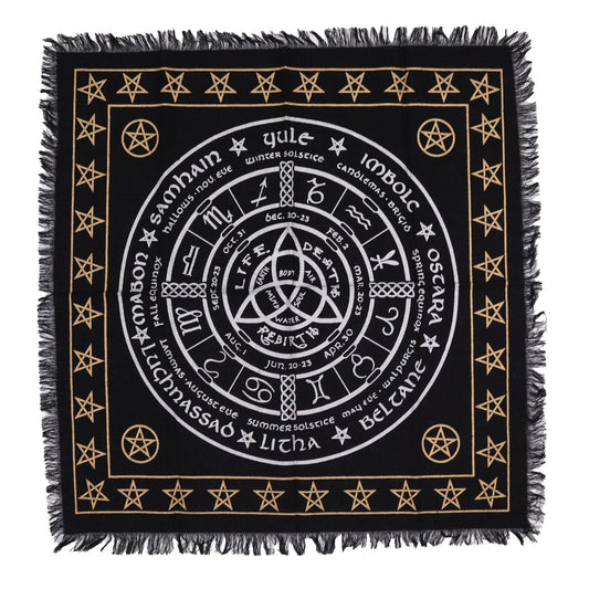 Mantel de altar con flecos · Vida, muerte y renacimiento