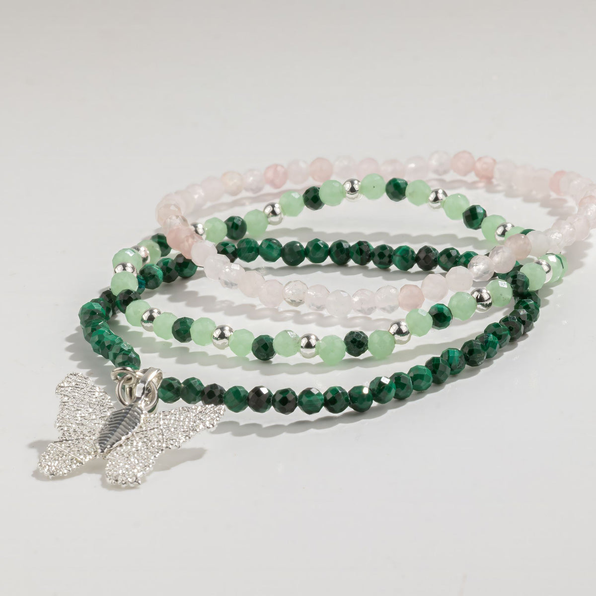 Conjunto de pulseras de gemas del Espíritu de Ninfa - Espíritu del Bosque
