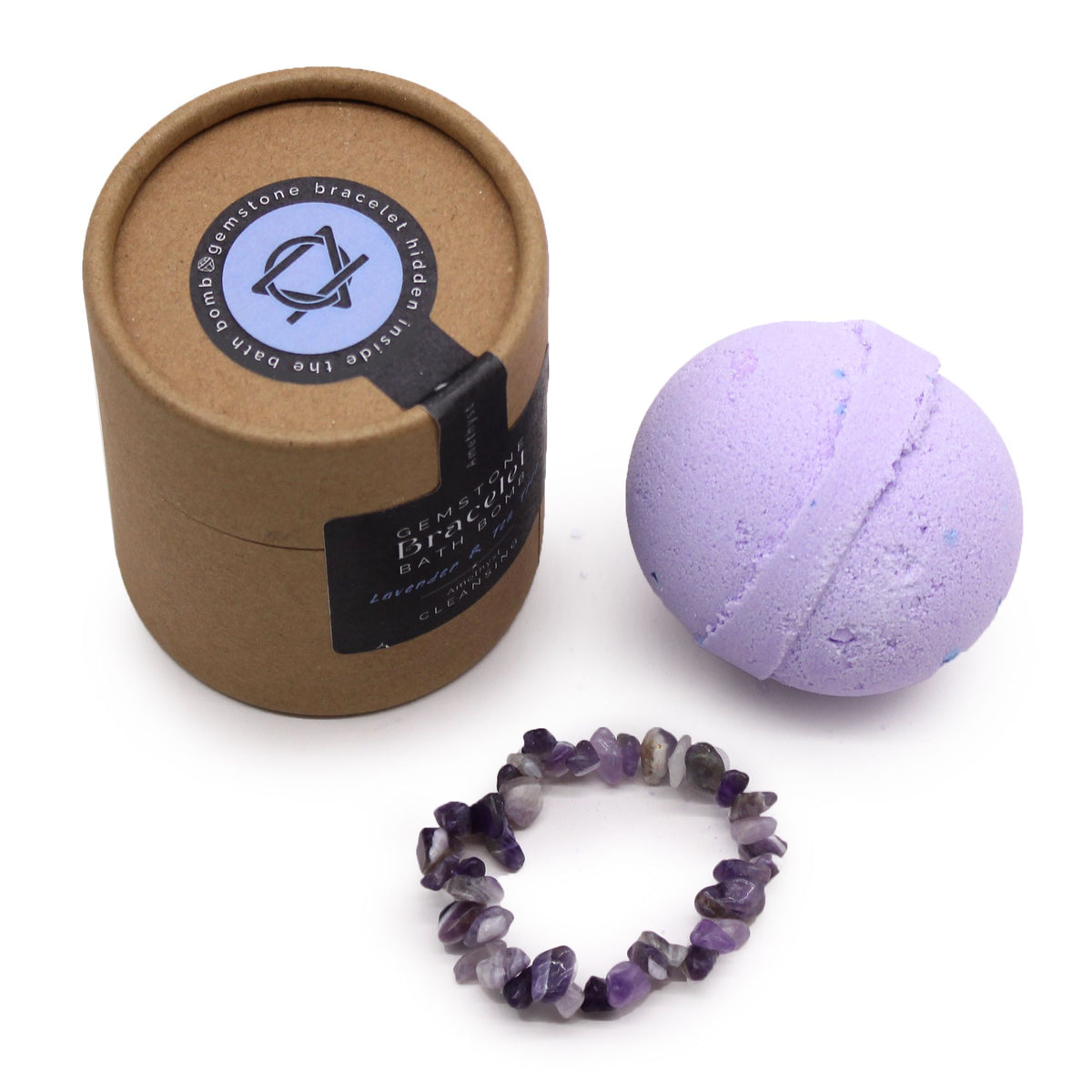 Bomba de baño con pulsera de amatista