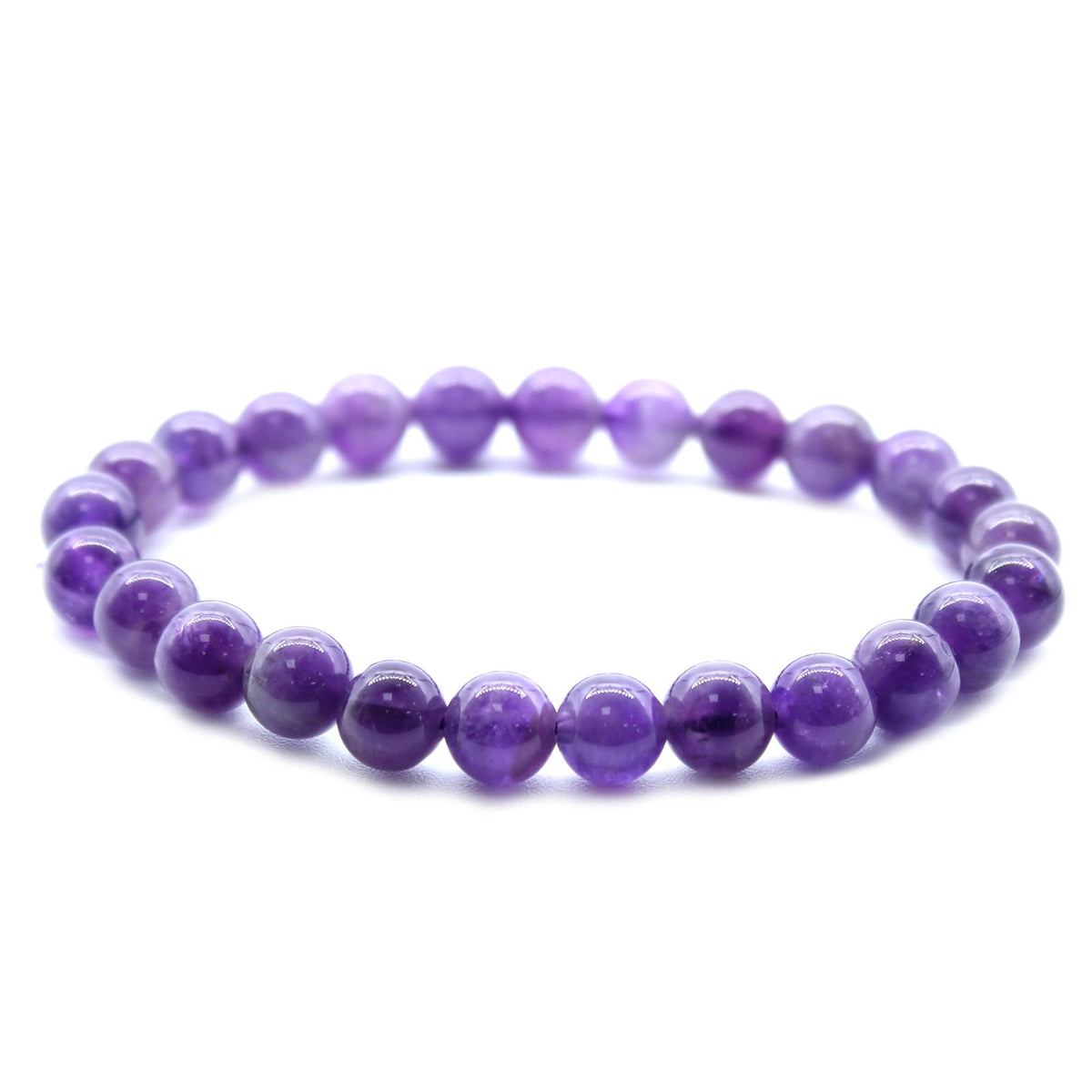 Pulsera de amatista · Cuentas de 8 mm