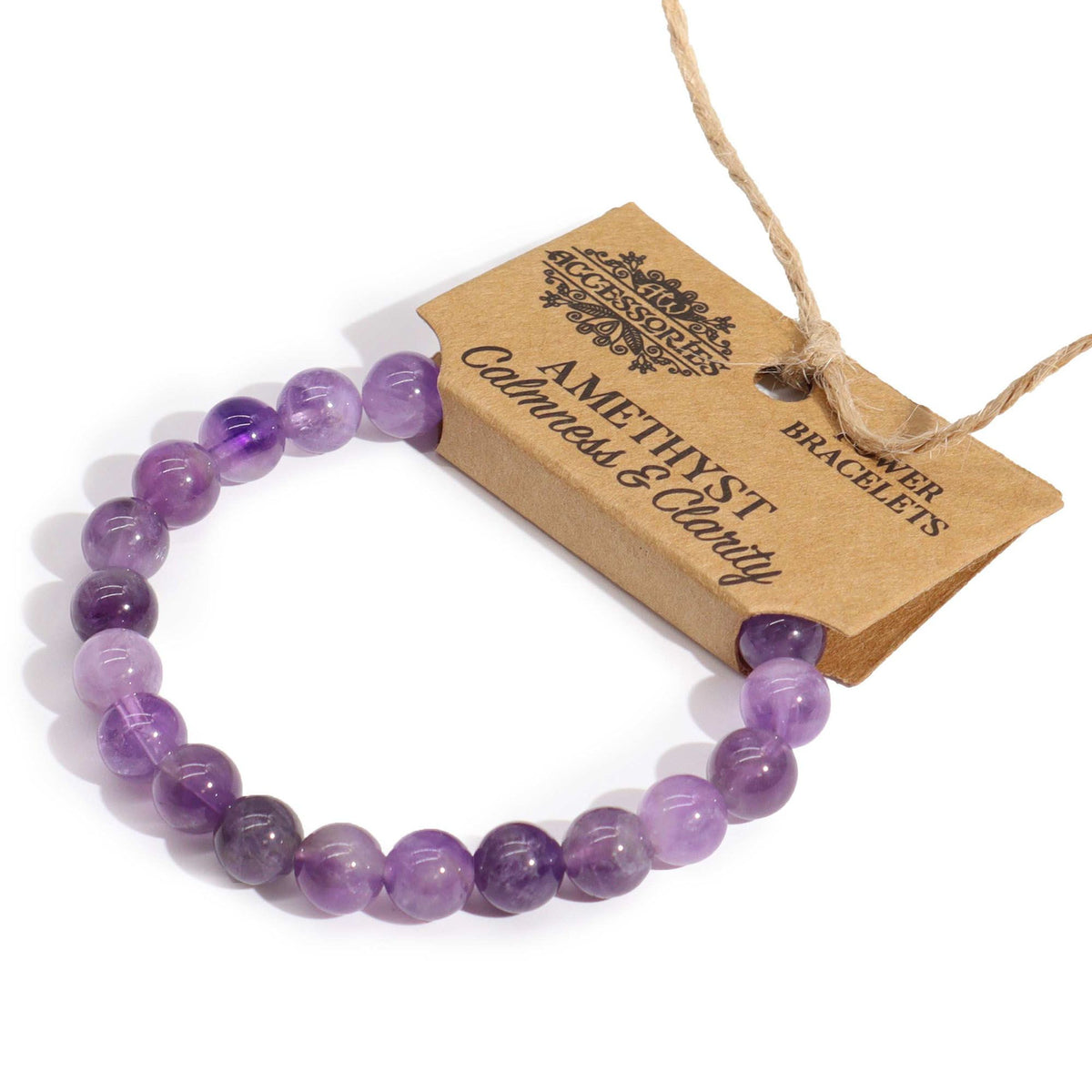 Pulsera de amatista · Cuentas de 8 mm