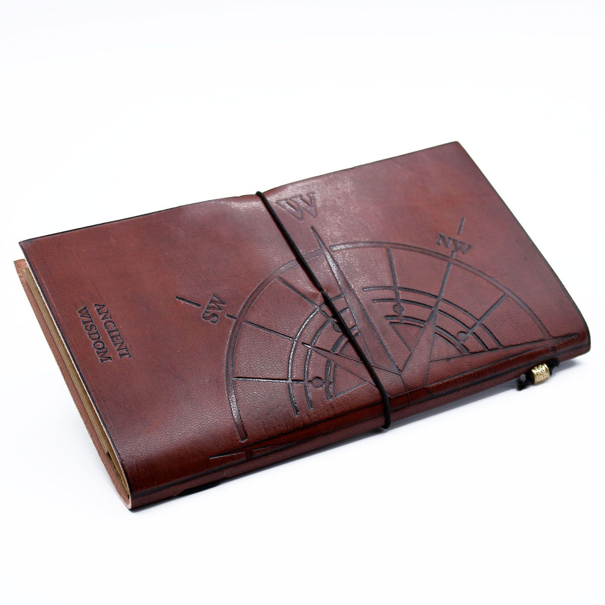 Diario de cuero hecho a mano · Travel the World · Marrón
