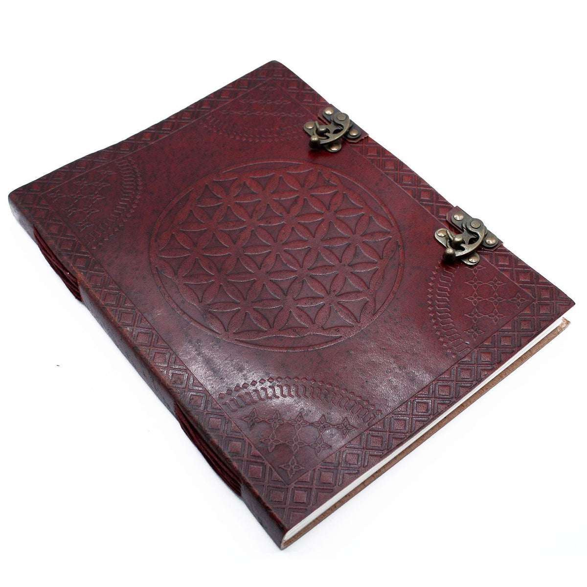 Cuaderno grande de cuero · Flor de la vida