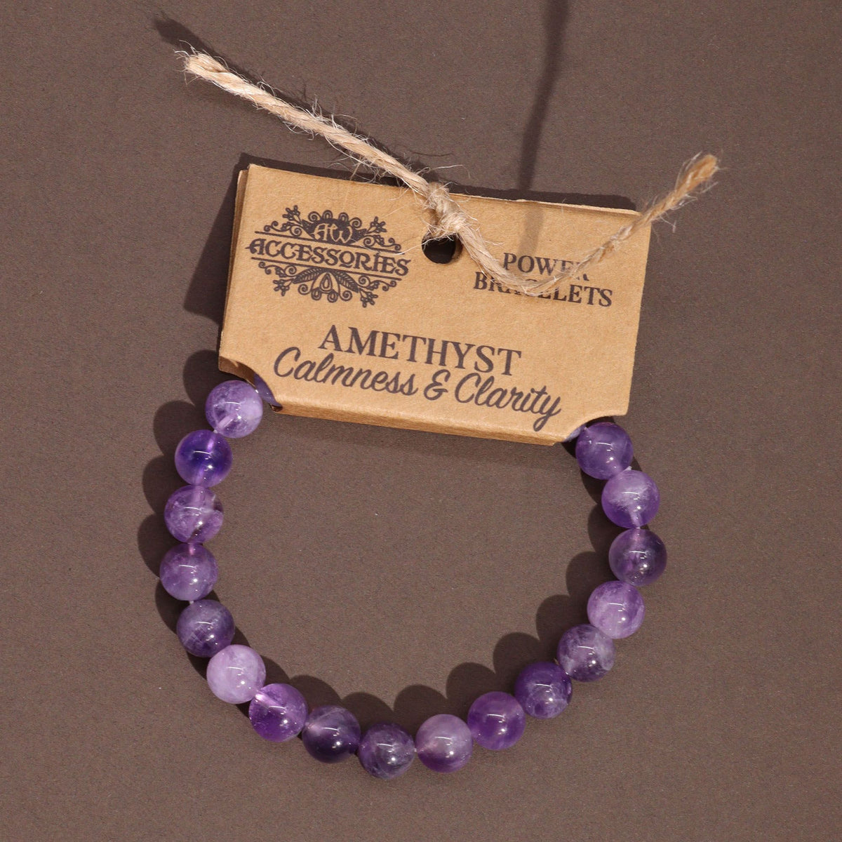 Pulsera de amatista · Cuentas de 8 mm
