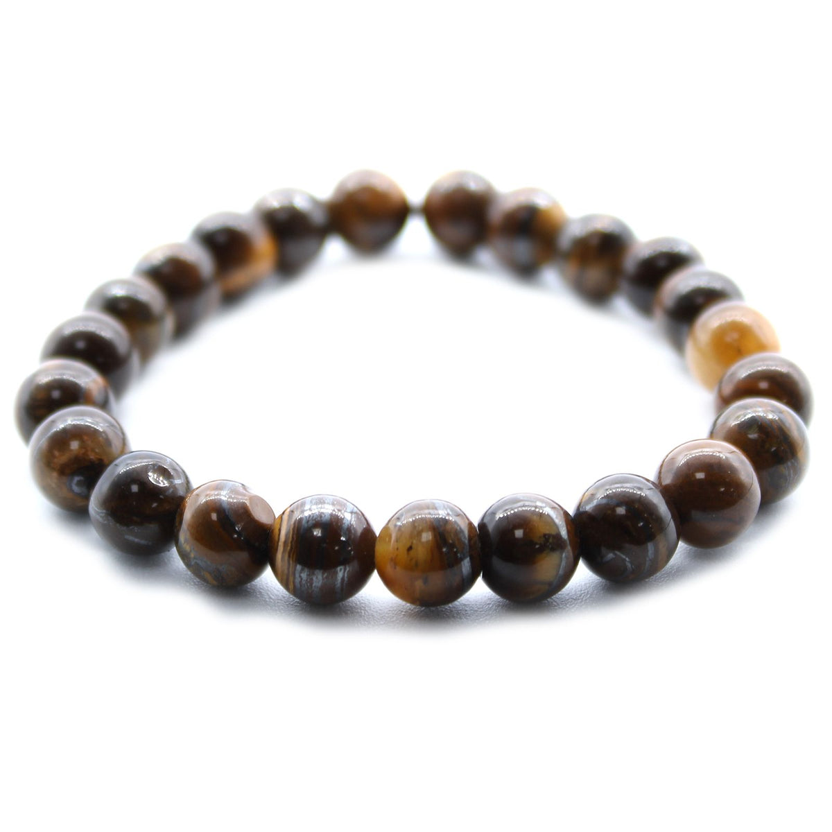 Pulsera de ojo de tigre · Cuentas de 8 mm