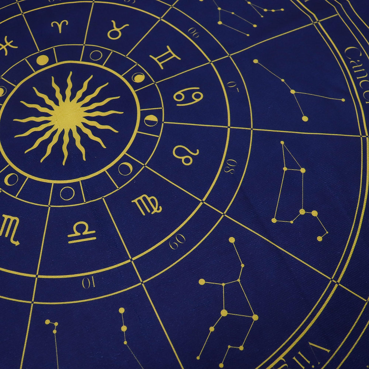 Paño para tarot · Zodiaco · 75 × 75 cm