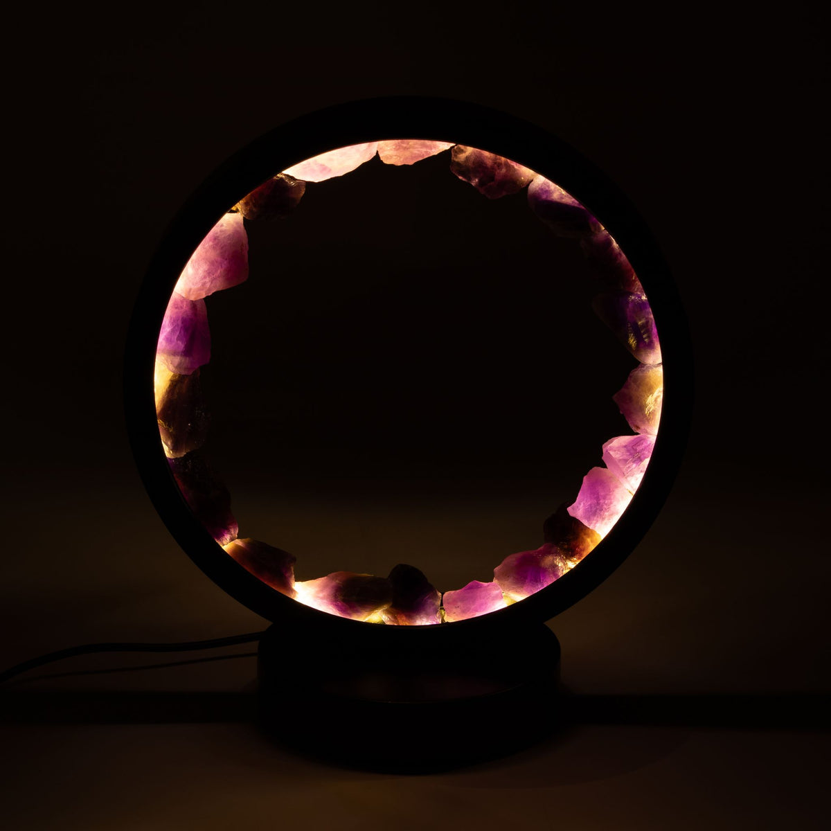 Lámpara con halo de gemas Espíritu Zen – Amatista