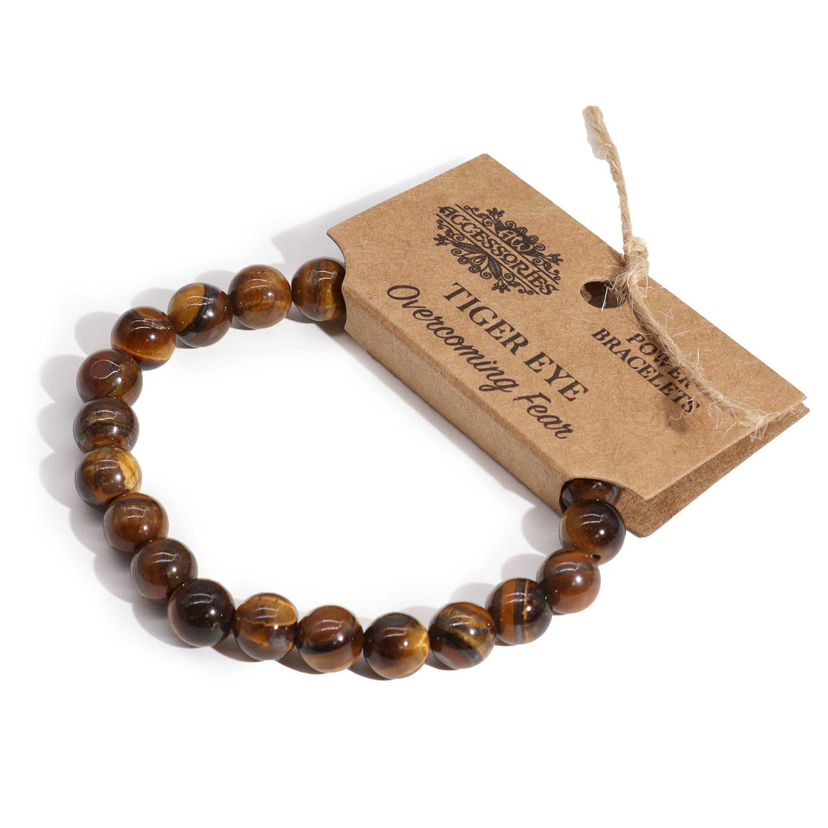 Pulsera de ojo de tigre · Cuentas de 8 mm