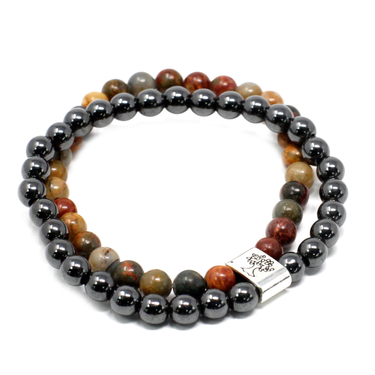 Pulsera de jaspe picasso con cuentas magnéticas