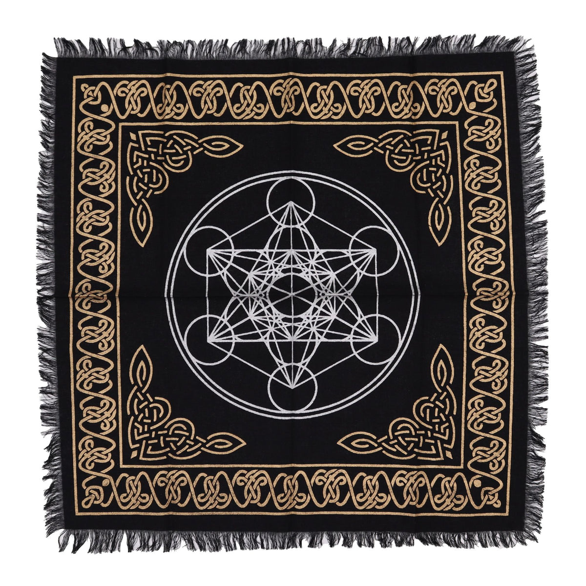 Mantel de altar con flecos · Mapa de los chakras