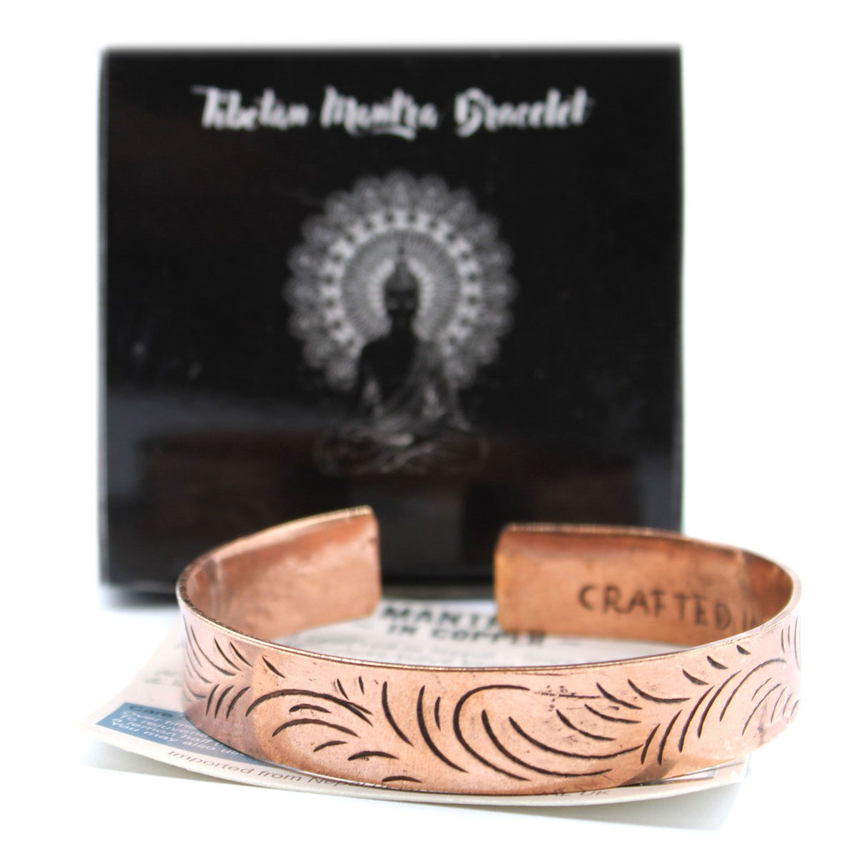 Pulsera tibetana de cobre · Remolinos tribales anchos