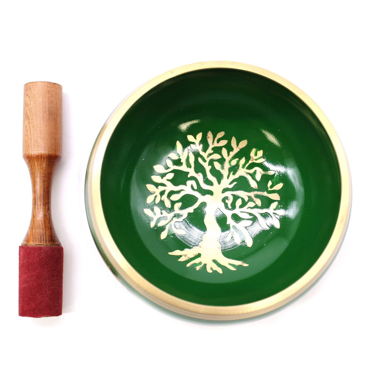 Cuenco tibetano con cojín y maza · Árbol de la vida, 14 cm