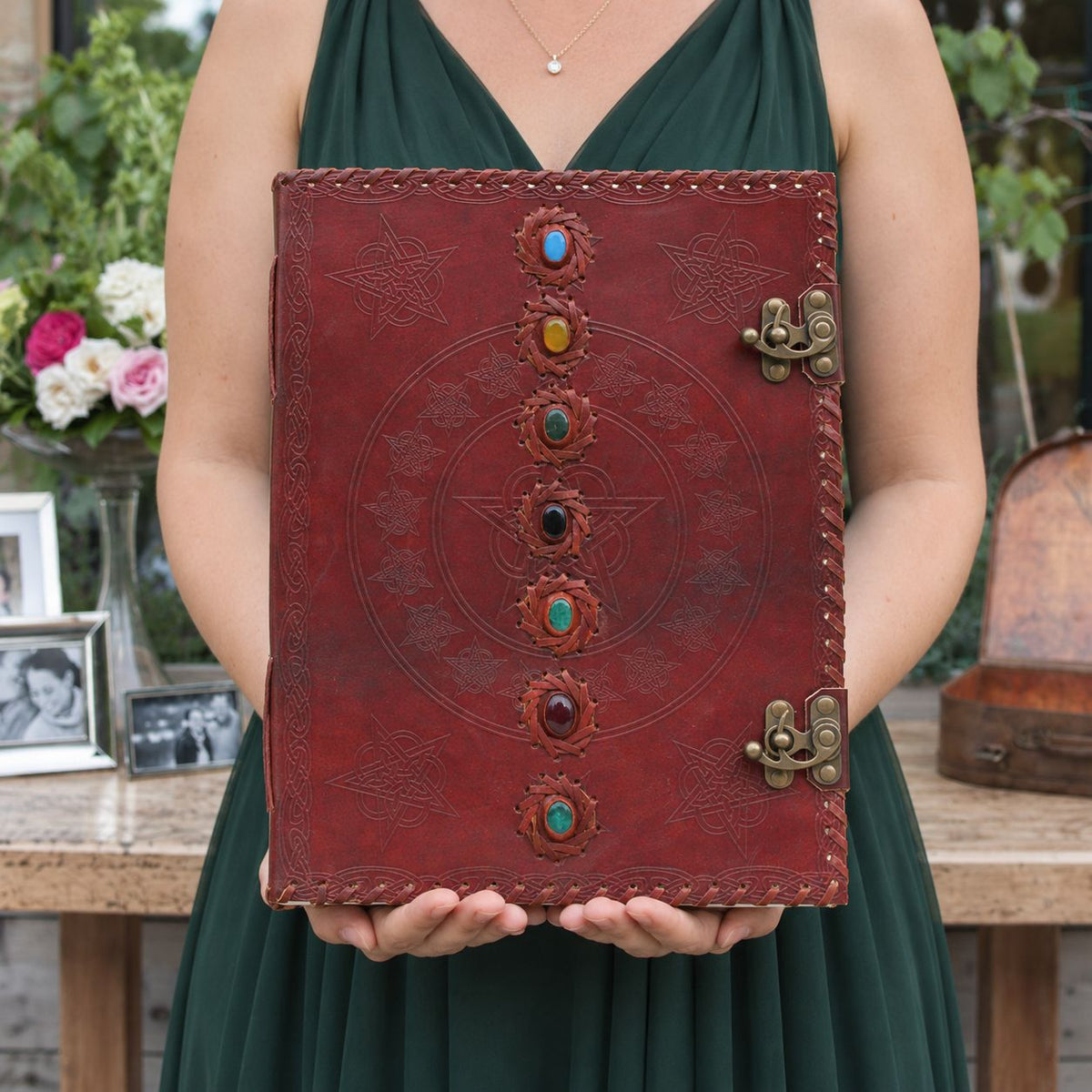 Cuaderno grande de cuero · 7 chakras