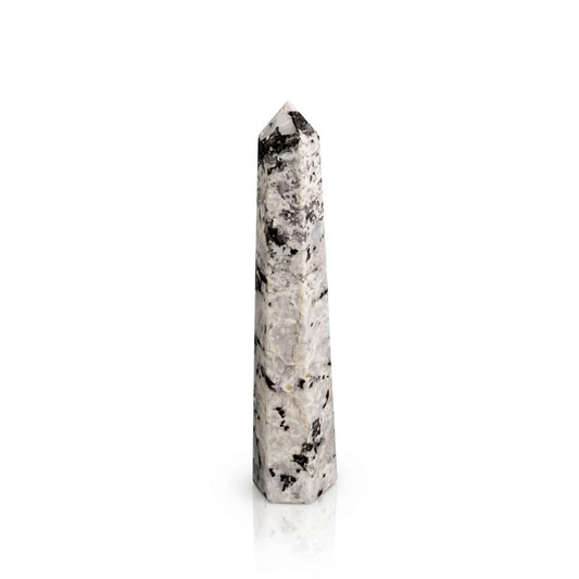 Obelisco de piedra luna arcoíris · 17 cm