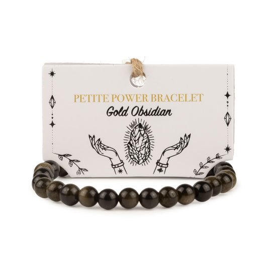 Pulsera de Poder Pequeña (17 cm x 6 mm) - Obsidiana Dorada