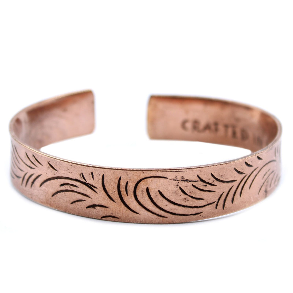 Pulsera tibetana de cobre · Remolinos tribales anchos