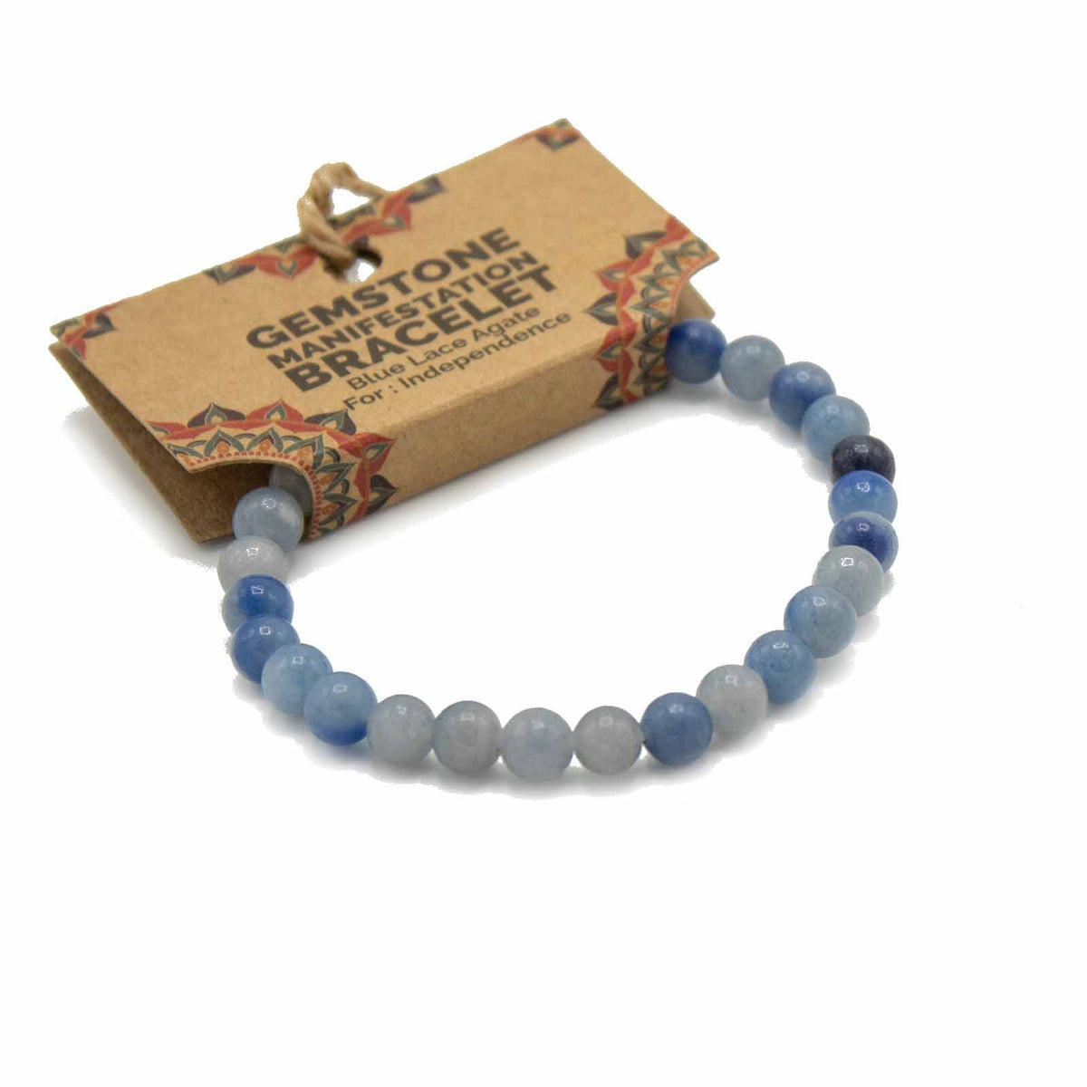 Pulsera de intención de ágata de encaje azul · Independencia