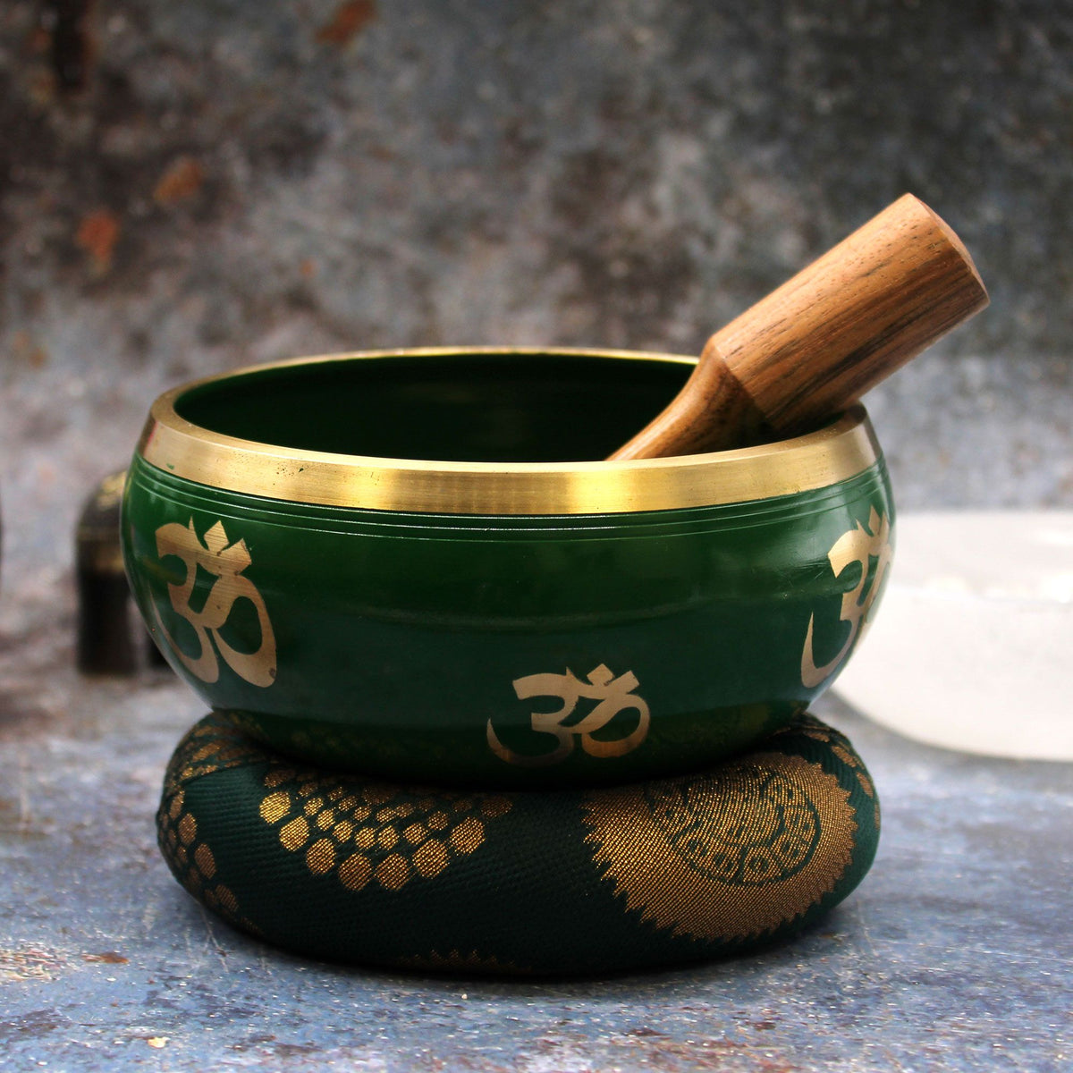 Cuenco tibetano con cojín y maza · Árbol de la vida, 14 cm