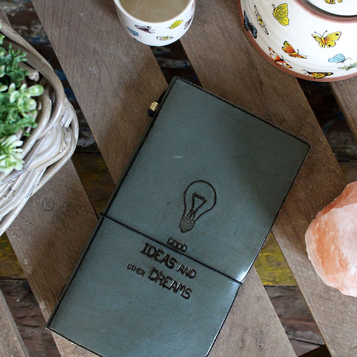 Diario de cuero hecho a mano · My Little Black Book · Negro