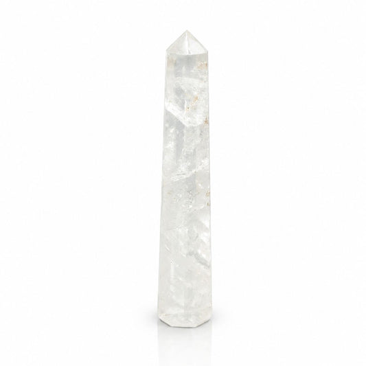 Obelisco de cuarzo cristal de roca · 17 cm