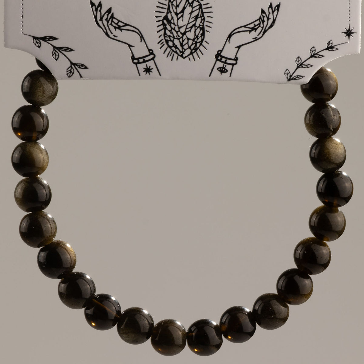 Pulsera de Poder Pequeña (17 cm x 6 mm) - Obsidiana Dorada