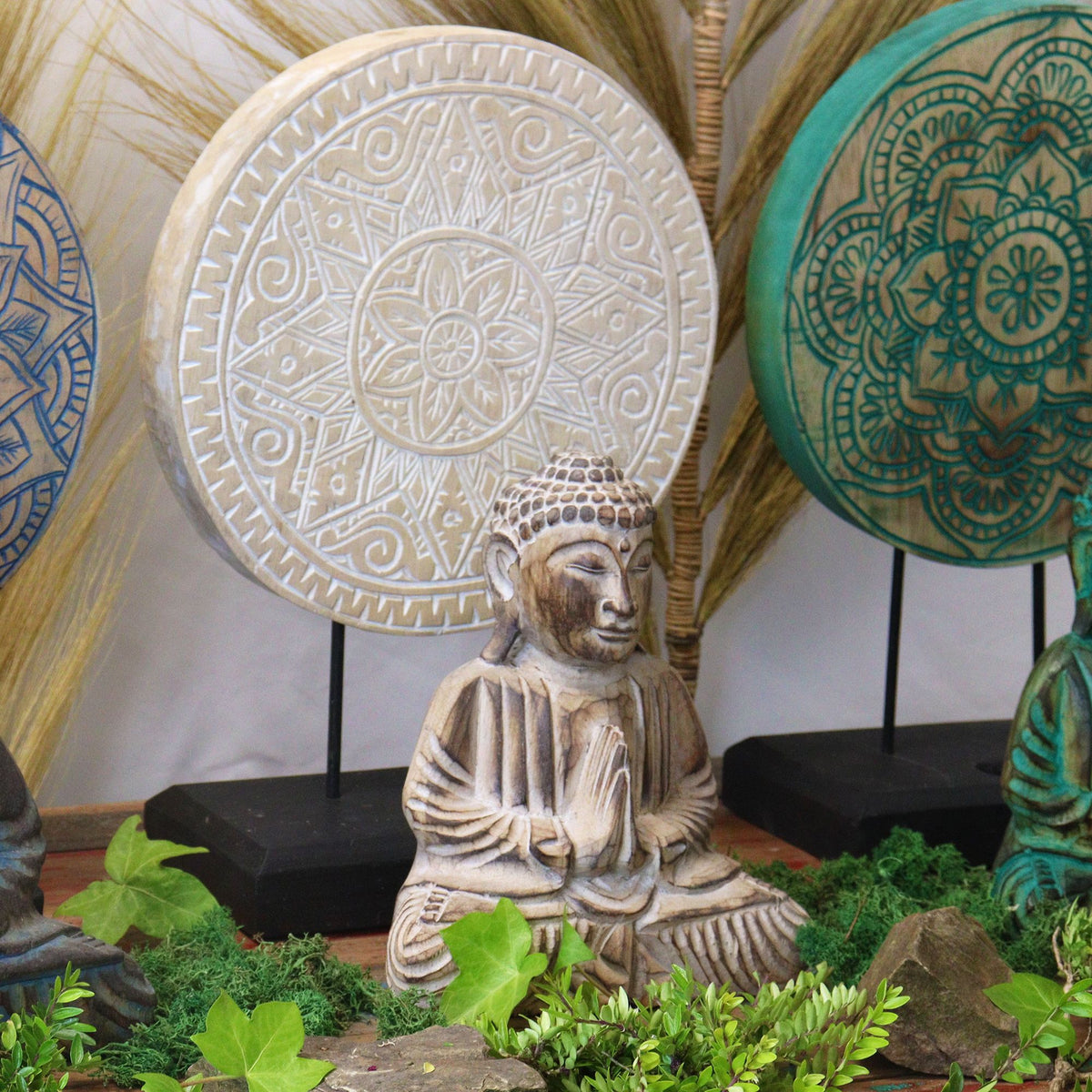 Buda decorativo de madera · Mandala clásico natural