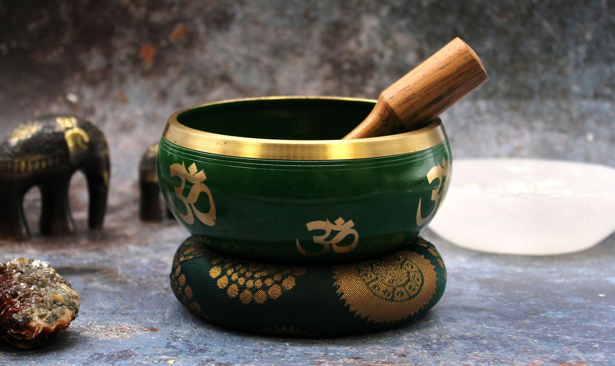Cuenco tibetano con cojín y maza · Árbol de la vida, 14 cm