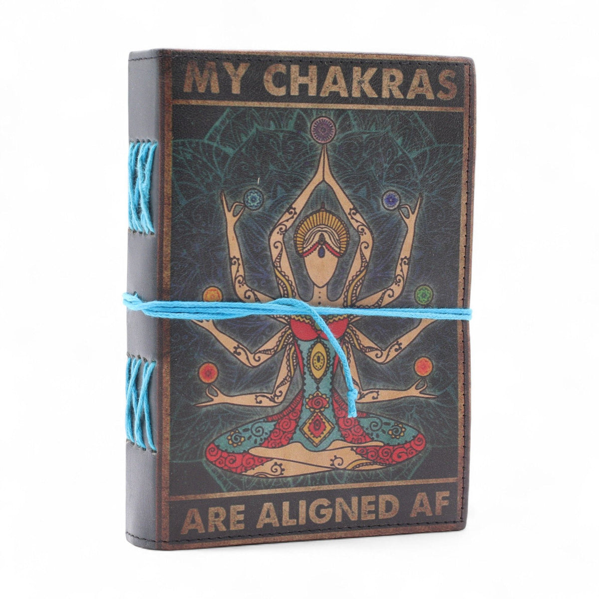 Cuaderno de cuero estampado · Chakras alineados