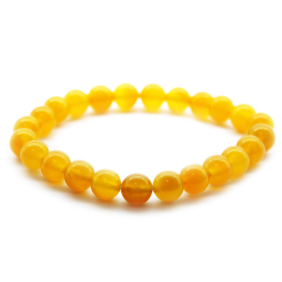 Pulsera de cristal de miel · Cuentas de 8 mm