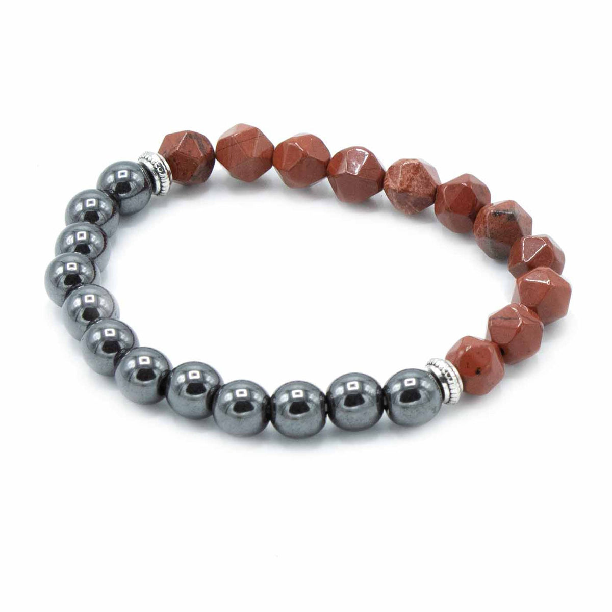 Pulsera de jaspe rojo tallada