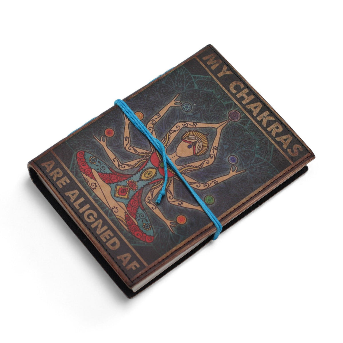 Cuaderno de cuero estampado · Chakras alineados