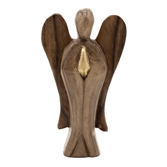 Ángel de madera de suar · Amistad · 15 cm