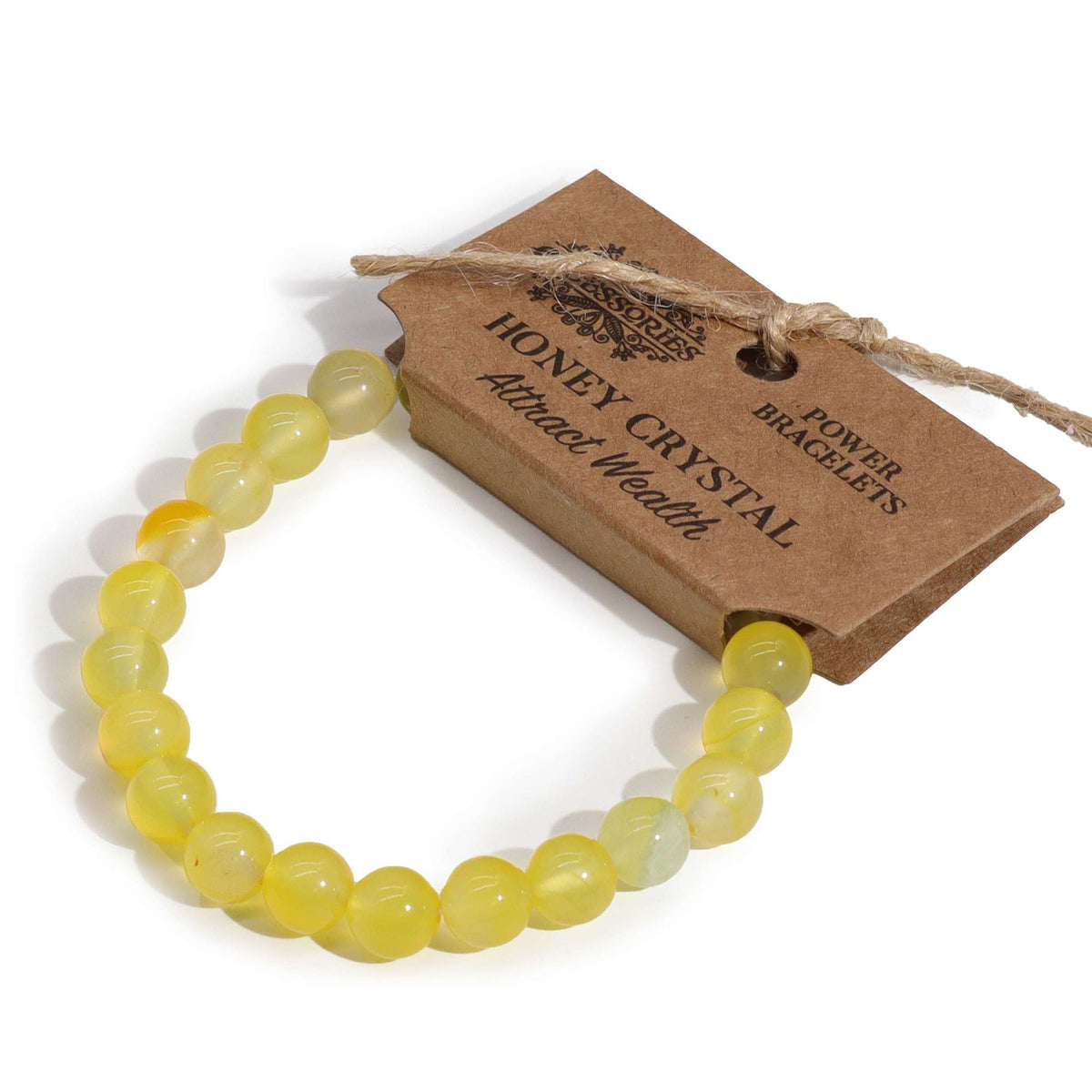 Pulsera de cristal de miel · Cuentas de 8 mm