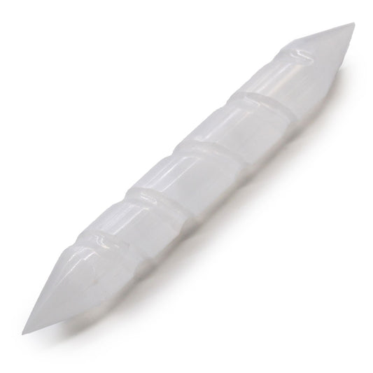 Varita Espiral de Selenita - 16 cm (Ambos extremos punta)