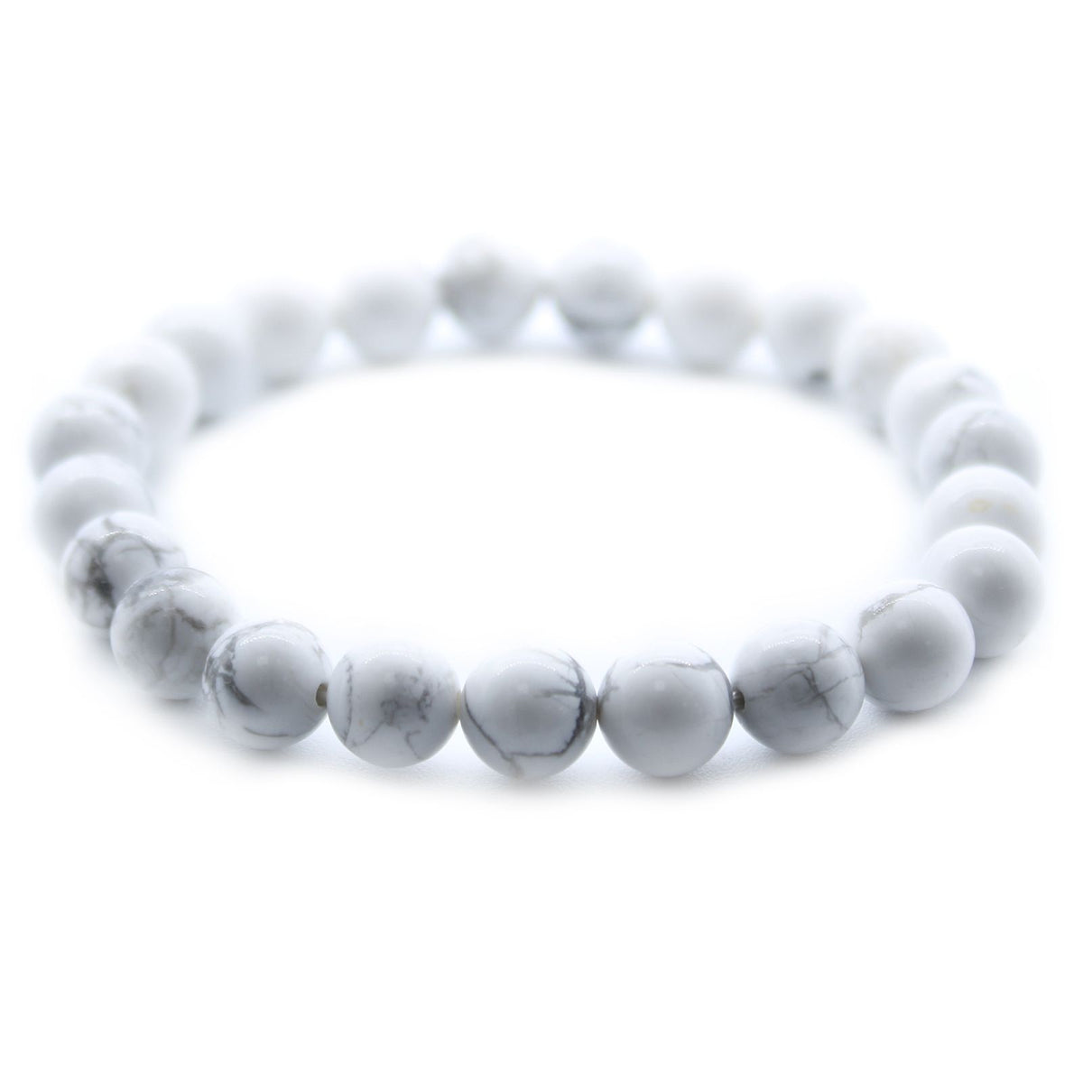 Pulsera de jaspe blanco · Cuentas de 8 mm
