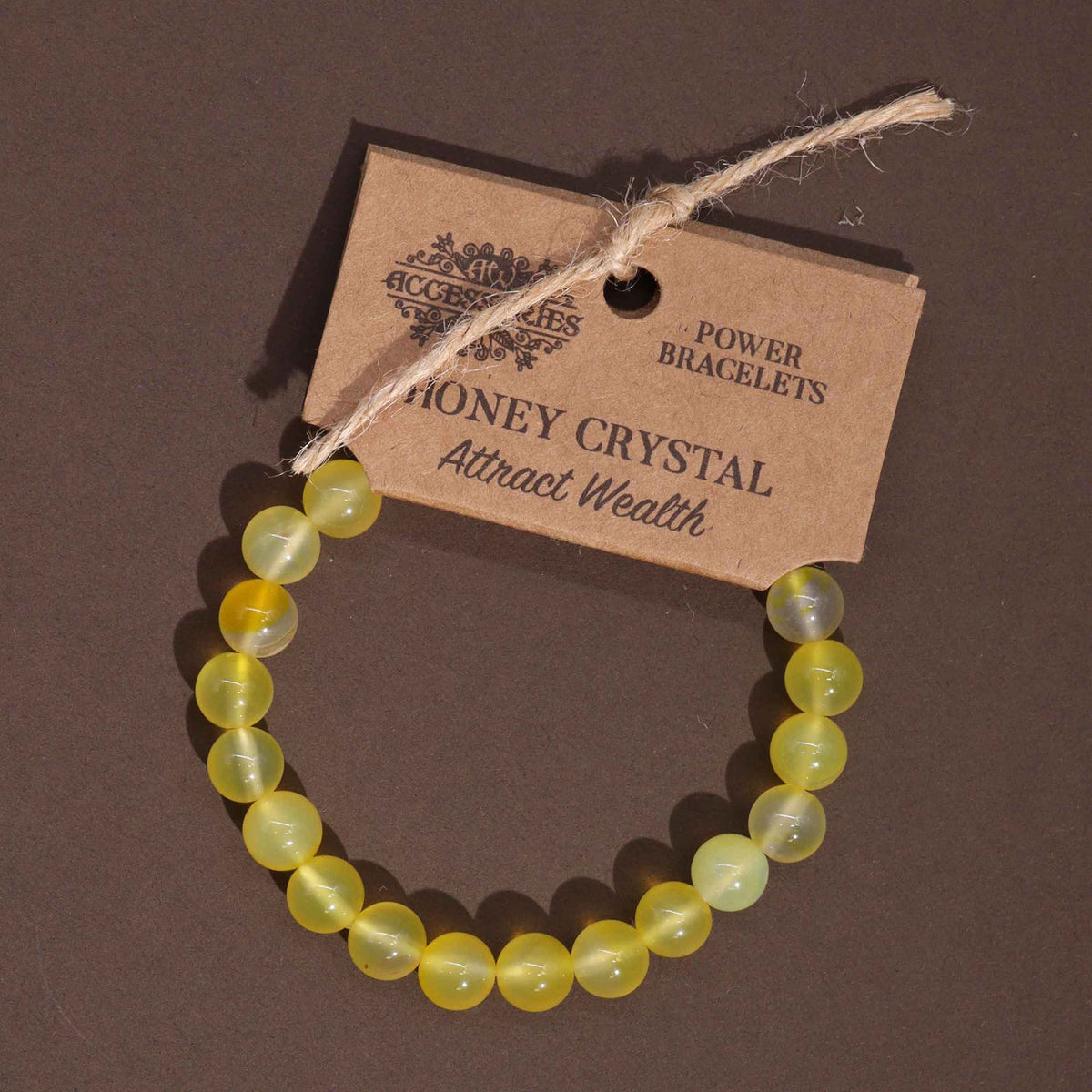 Pulsera de cristal de miel · Cuentas de 8 mm