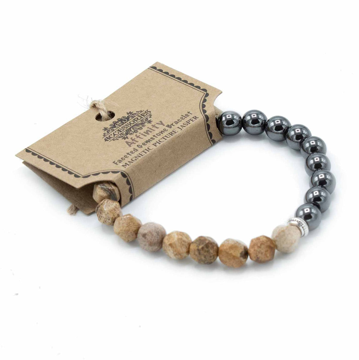 Pulsera de jaspe rayado tallada