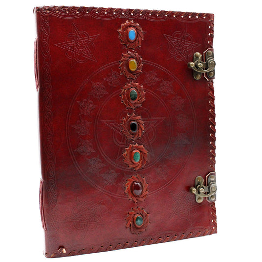 Cuaderno grande de cuero · 7 chakras